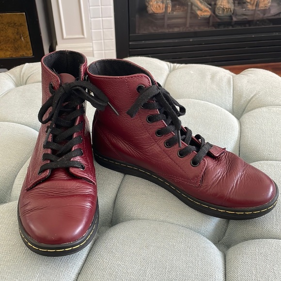 Dr. Martens Shoes - Dr. Martens Leyton Boots in Oxblood Leather